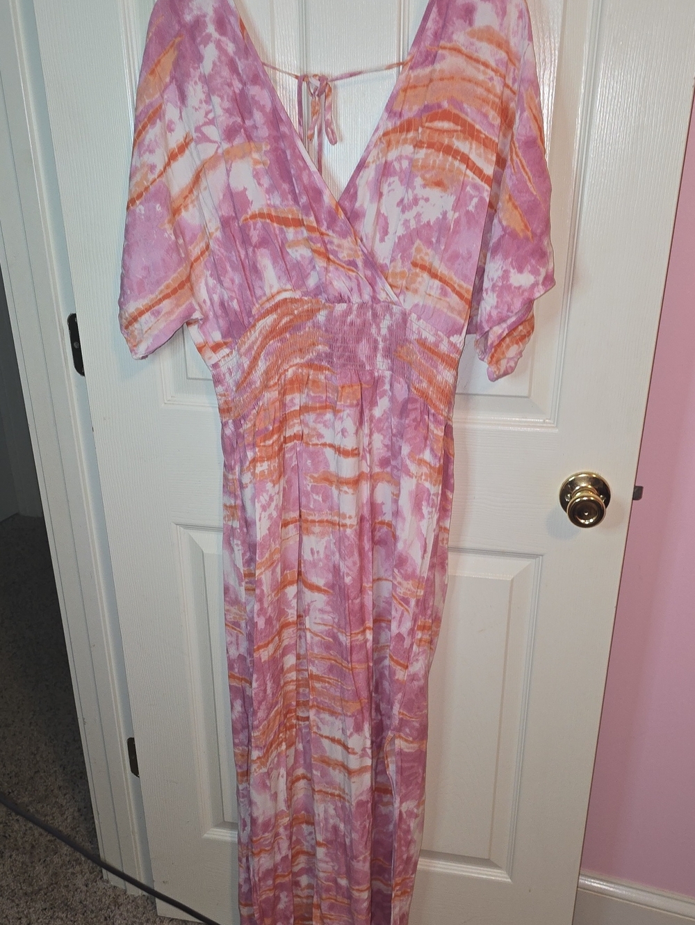 Knox Rose Pink & Orange Tie-Dye Maxi Dress
